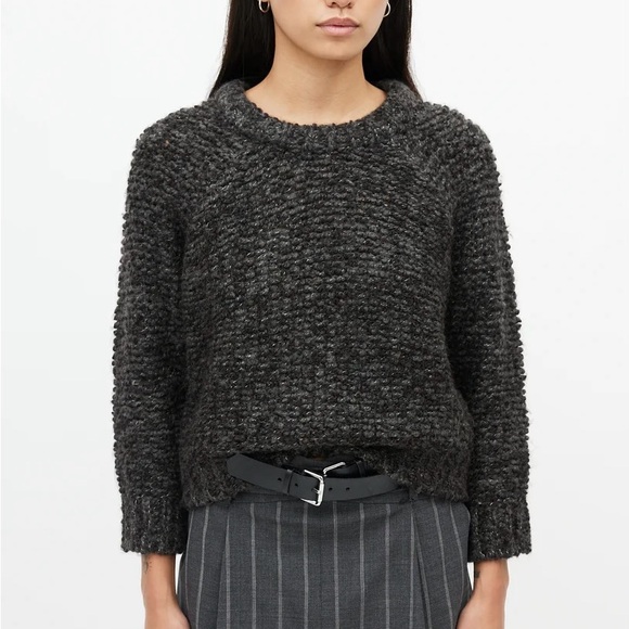 Isabel Marant Wool Alpaca Dark Grey Cropped Sweater size 40 Large - Picture 3 of 11